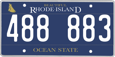RI license plate 488883