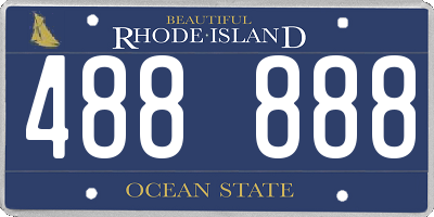 RI license plate 488888