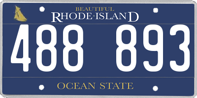 RI license plate 488893