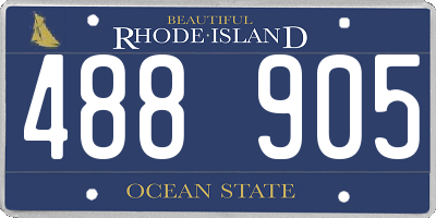 RI license plate 488905