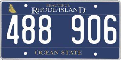 RI license plate 488906