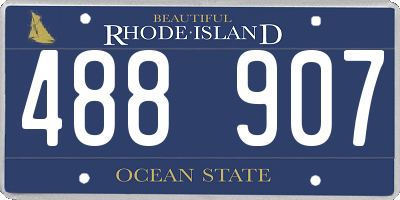 RI license plate 488907