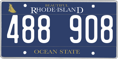 RI license plate 488908