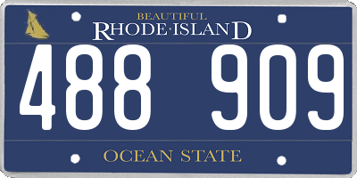 RI license plate 488909