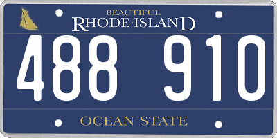 RI license plate 488910