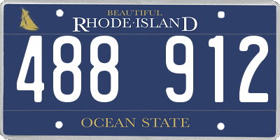 RI license plate 488912