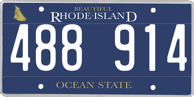 RI license plate 488914