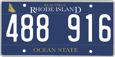 RI license plate 488916