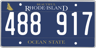 RI license plate 488917