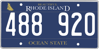 RI license plate 488920