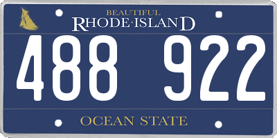 RI license plate 488922
