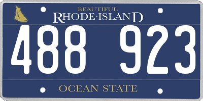 RI license plate 488923