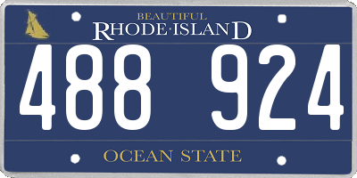 RI license plate 488924