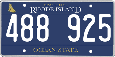 RI license plate 488925
