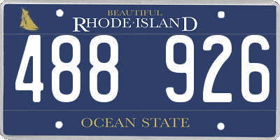RI license plate 488926