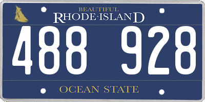 RI license plate 488928