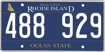 RI license plate 488929