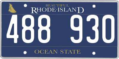 RI license plate 488930