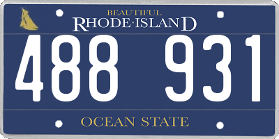 RI license plate 488931