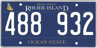 RI license plate 488932