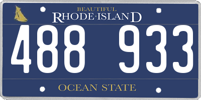 RI license plate 488933