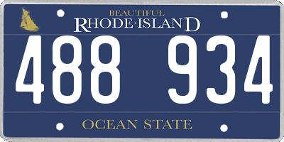 RI license plate 488934