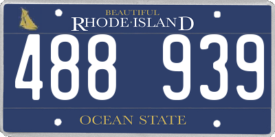 RI license plate 488939