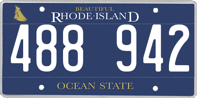 RI license plate 488942