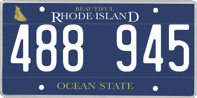 RI license plate 488945