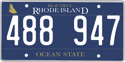 RI license plate 488947