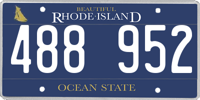 RI license plate 488952