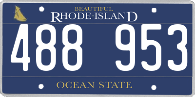 RI license plate 488953