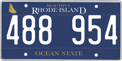 RI license plate 488954