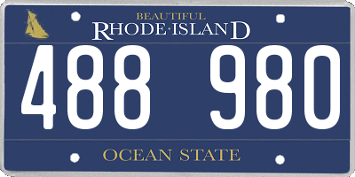 RI license plate 488980