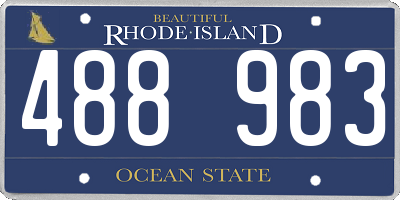 RI license plate 488983