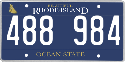 RI license plate 488984