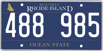 RI license plate 488985