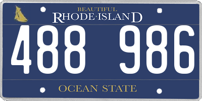 RI license plate 488986
