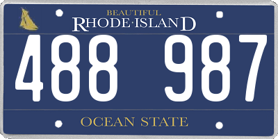 RI license plate 488987