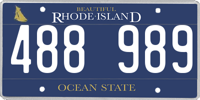 RI license plate 488989