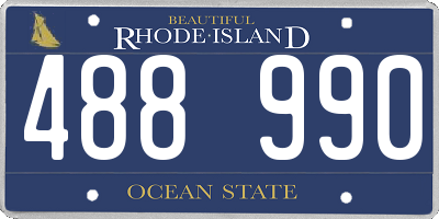 RI license plate 488990