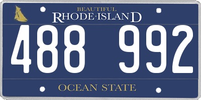 RI license plate 488992