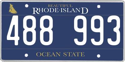 RI license plate 488993