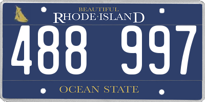 RI license plate 488997