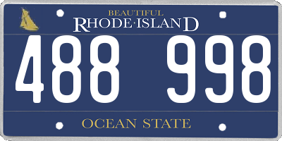 RI license plate 488998