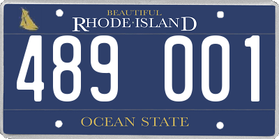 RI license plate 489001