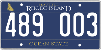 RI license plate 489003