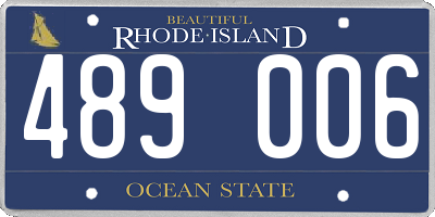 RI license plate 489006