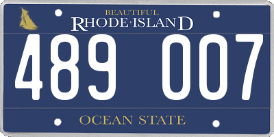 RI license plate 489007