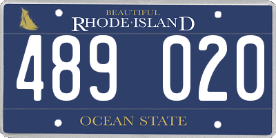 RI license plate 489020